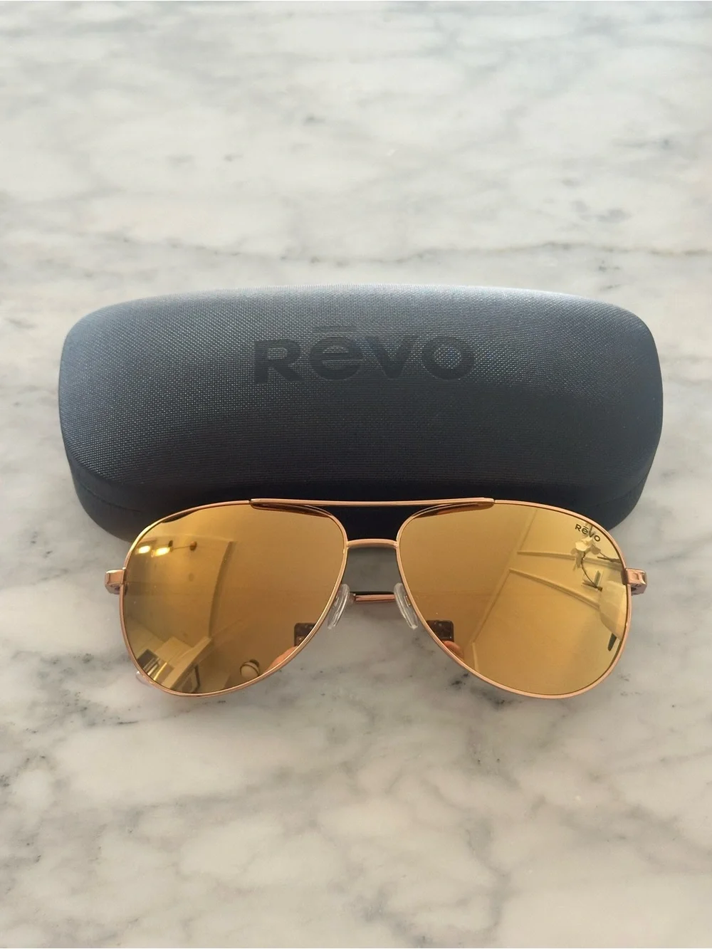 Revo - Relay Rose Gold Aviator Sunglasses